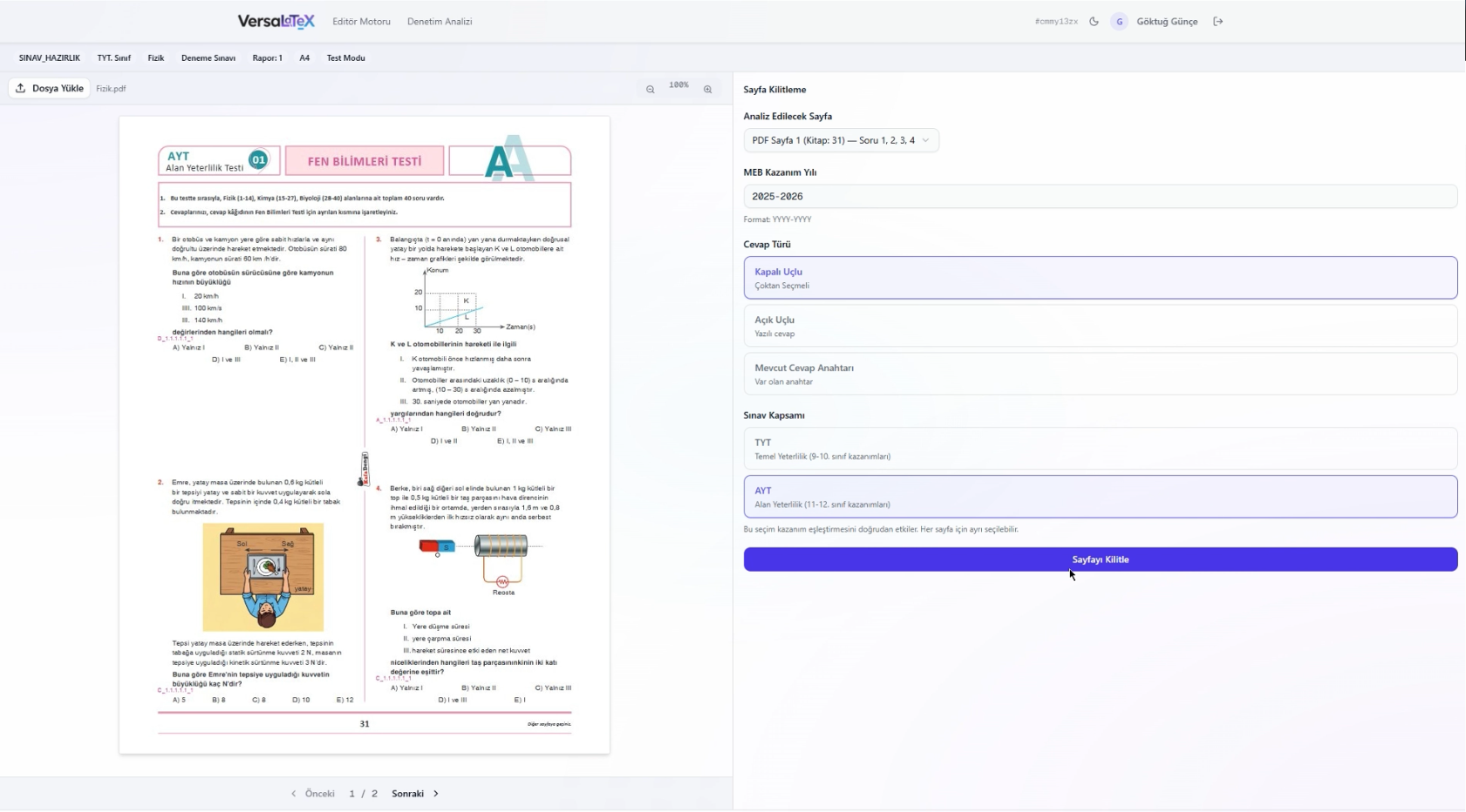 Sayfanızı Seçin ve Kilitleyin