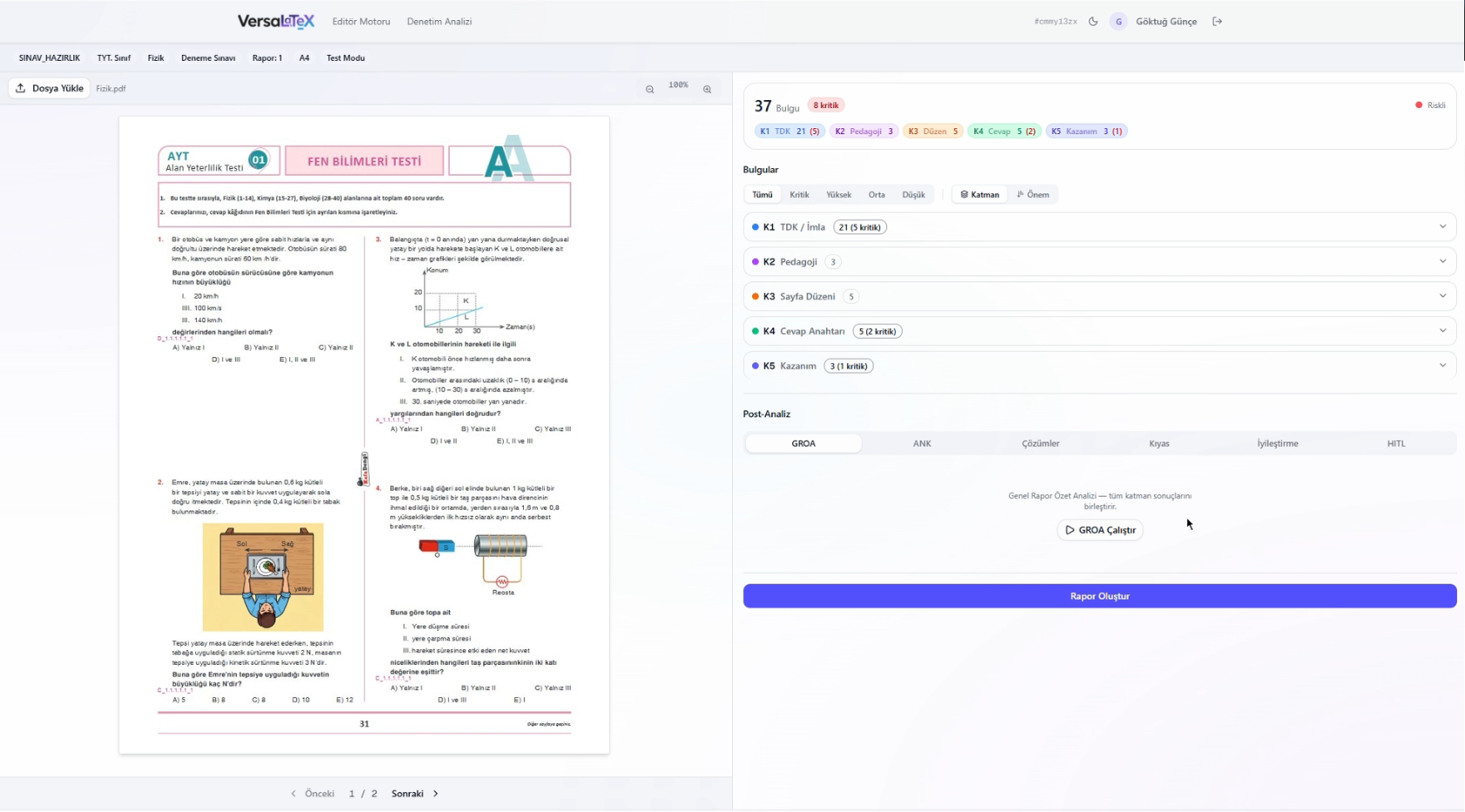 Sonuçlar ve İleri Analiz